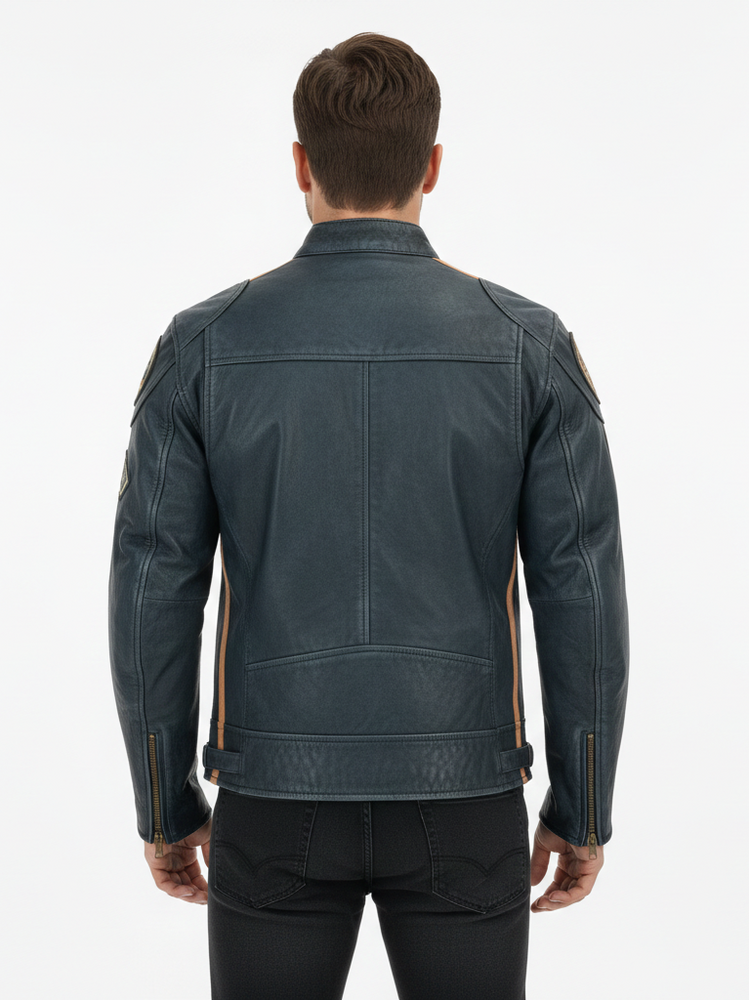 The London Rider Heritage British Biker Leather Jacket