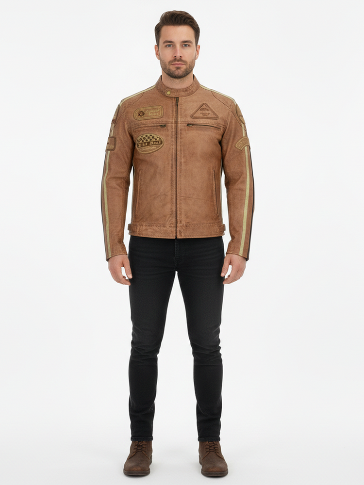 The London Rider Heritage British Biker Leather Jacket