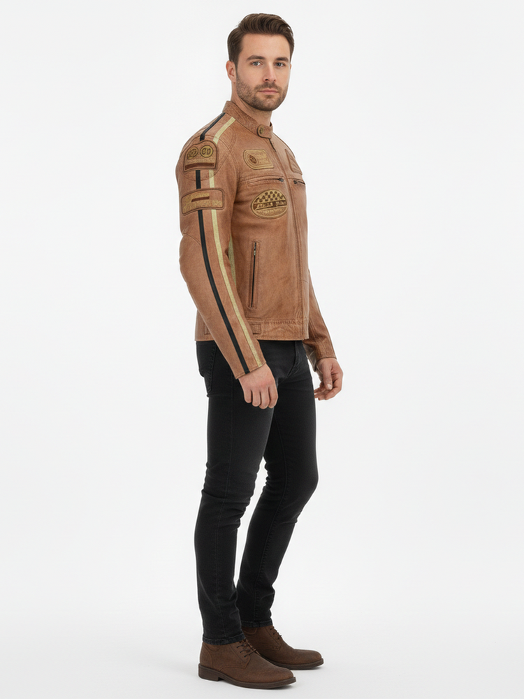 The London Rider Heritage British Biker Leather Jacket