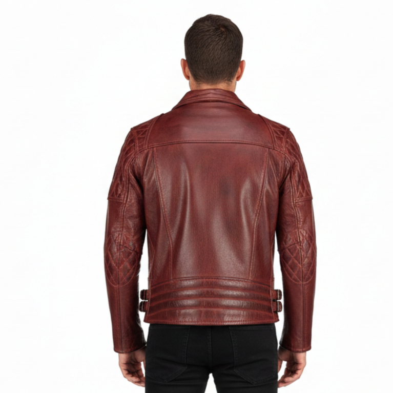 Men's Sheffield Diamond Motorcycle Leather Jacket