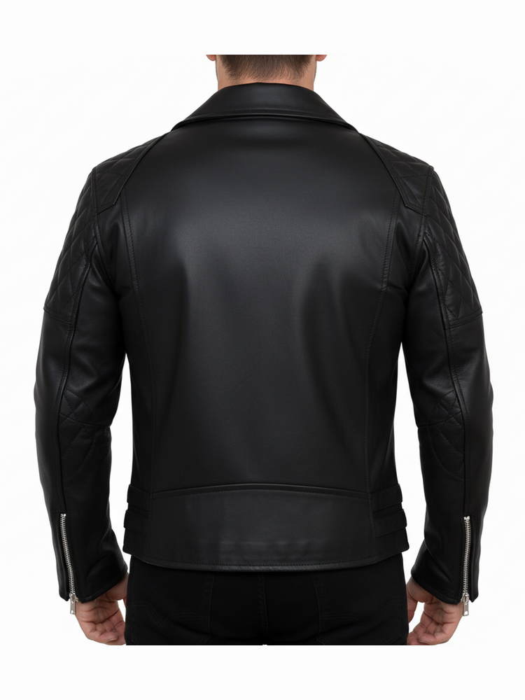 Men's Sheffield Diamond Motorcycle Leather Jacket