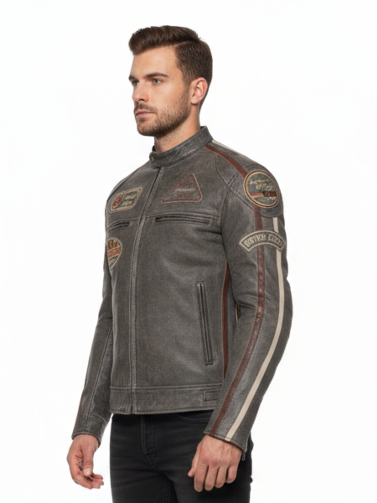 The London Rider Heritage British Biker Leather Jacket