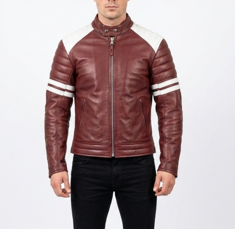 The Belfast Brawler | Cinematic Red & White Biker Leather Jacket
