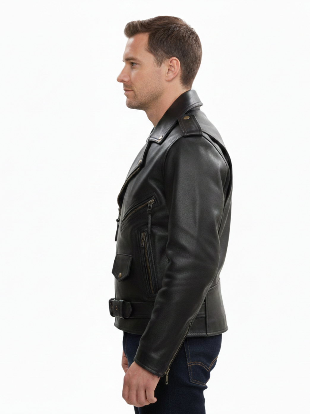 The Birmingham Rebel | Antique Naked Cowhide Biker Leather Jacket