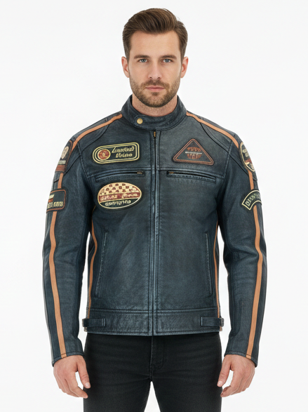 The London Rider Heritage British Biker Leather Jacket