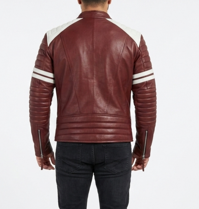 The Belfast Brawler | Cinematic Red & White Biker Leather Jacket
