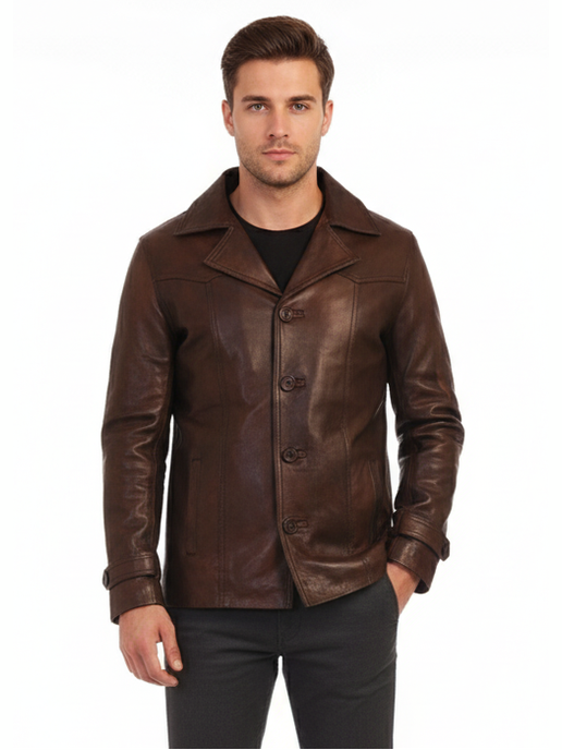 Men's Manchester Edition Vintage Brown Leather Jacket