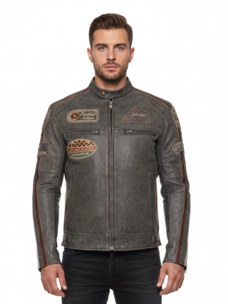 The London Rider Heritage British Biker Leather Jacket